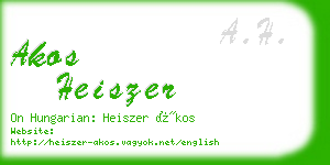 akos heiszer business card